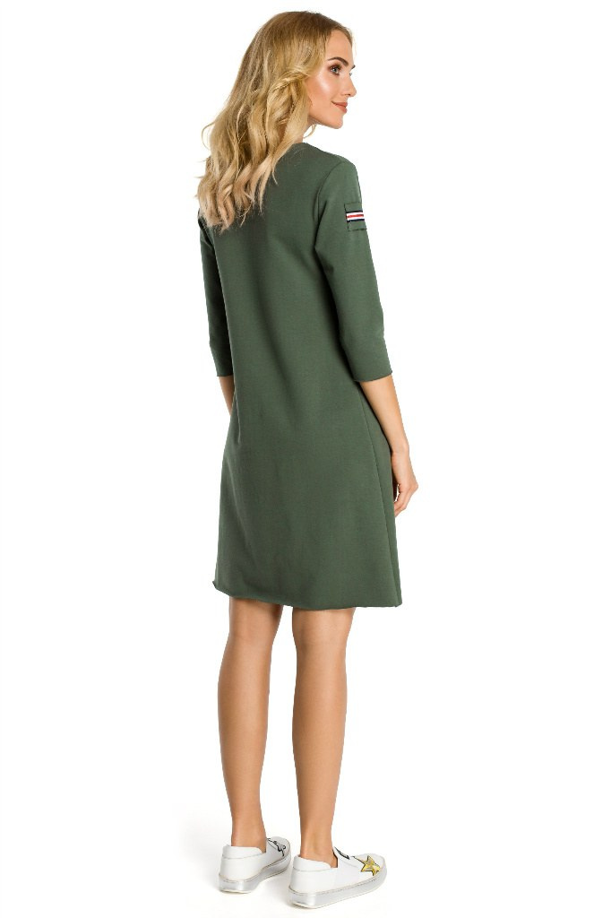 Sukienka midi - Trapezowa - zielona